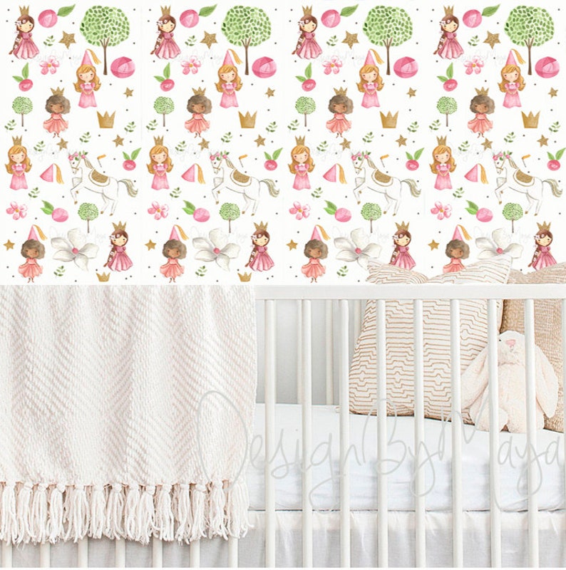 Birds Nursery Girl Wallpaper Nursery Wall Decor Baby Girl Room Etsy