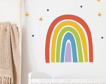 Baby nursery rainbow Kids playroom Rainbow Decor, Boho nursery Giant Rainbow, Children room decal, Modern Nursery mural fabric cling Rainbow