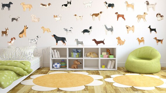 WANDTATTOO Hunde Little Dog Zimmer Mural Vinyl Aufkleber Kids Kinderzimmer 