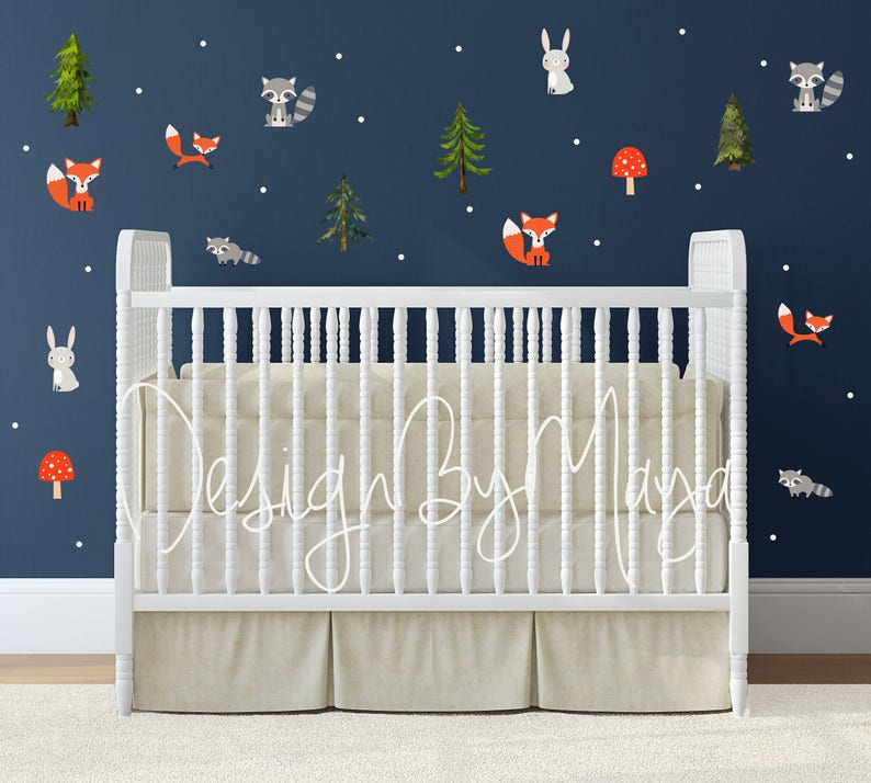Woodland Animals Decals Forest Friends Decals Baby Room Etsy