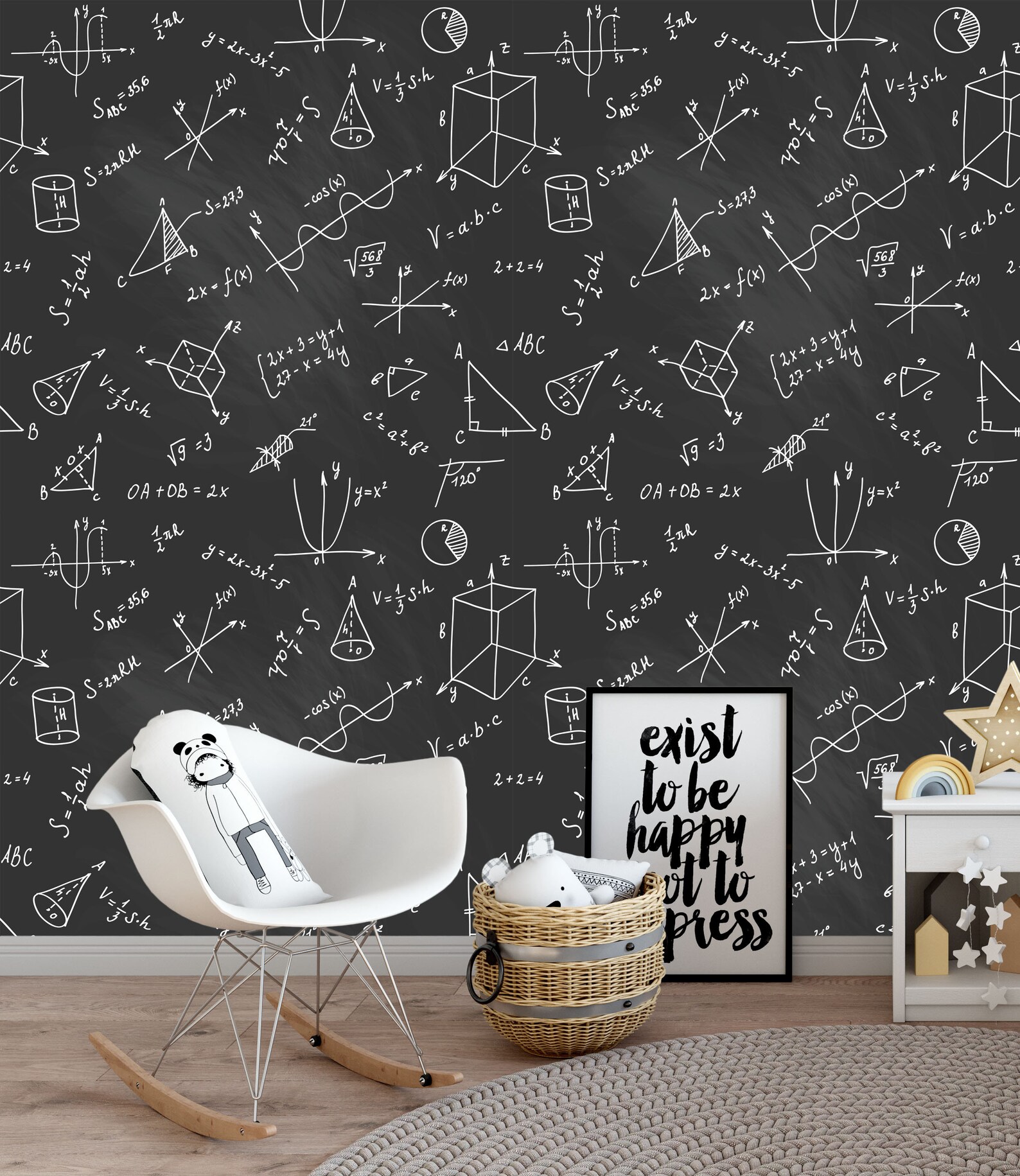 Minimalistic Math Background Math Equations Wallpaper, Minimalist Nursery Decor, Peel and Stick - Etsy