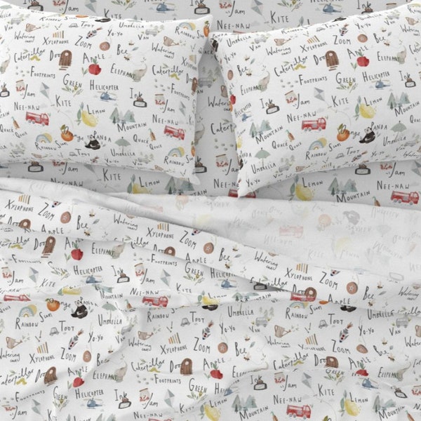 Alphabet bedding duvet, woodland theme bedding, Africa Duvet, Pine tree comforter, Fire truck, Clementine, Rainbow, Kite, Hedgehog comforter