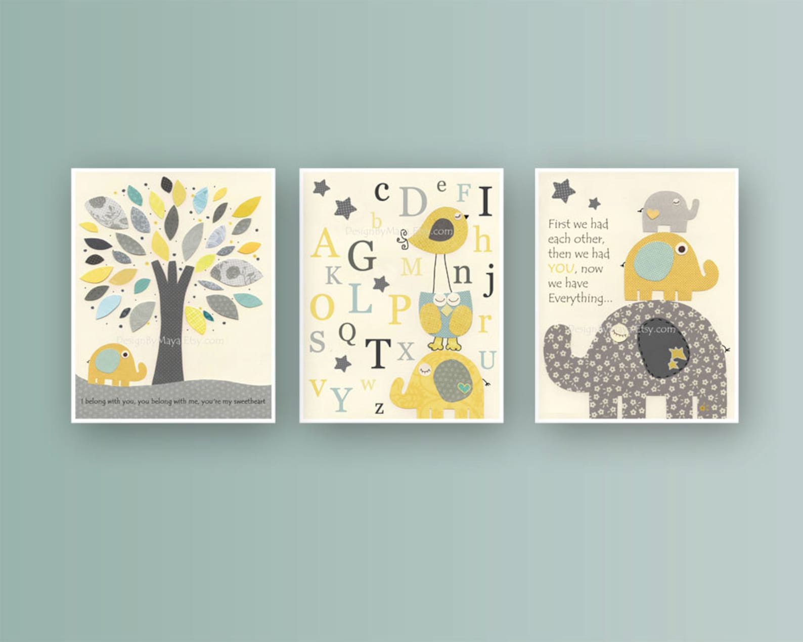 Kids Wall Art Nursery Decor // Baby Boy Room Art // Set of 3 - Etsy