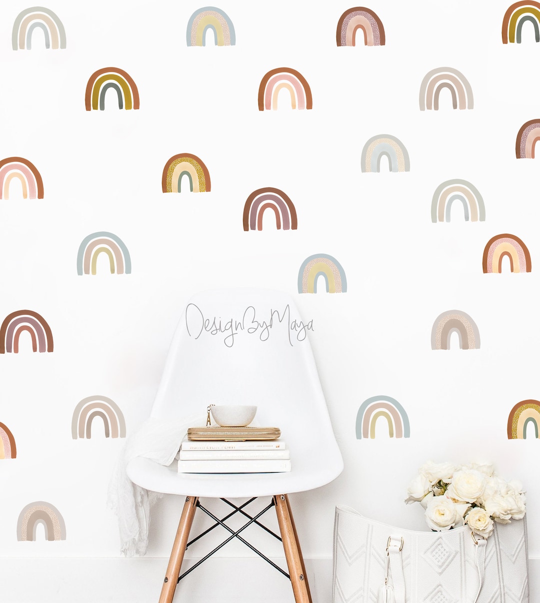 Watercolor Rainbow Fabric Wall Decals - Boho Nursery Decor - Etsy