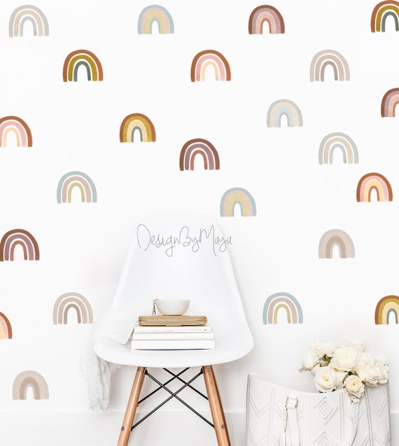 Watercolor rainbow decal Boho Chunky rainbow decal Nursery Watercolor Wall sticker Boho Wall Decor