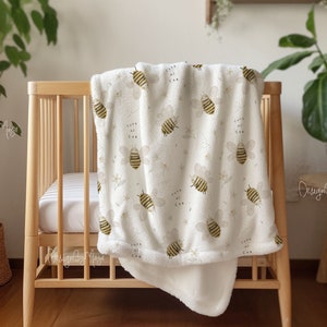 Jolie couverture abeille, couverture Woodland, couverture Lama, chambre de bébé carte du monde, couverture pour bébés animaux, literie pour chambre de bébé animaux, literie alpaga