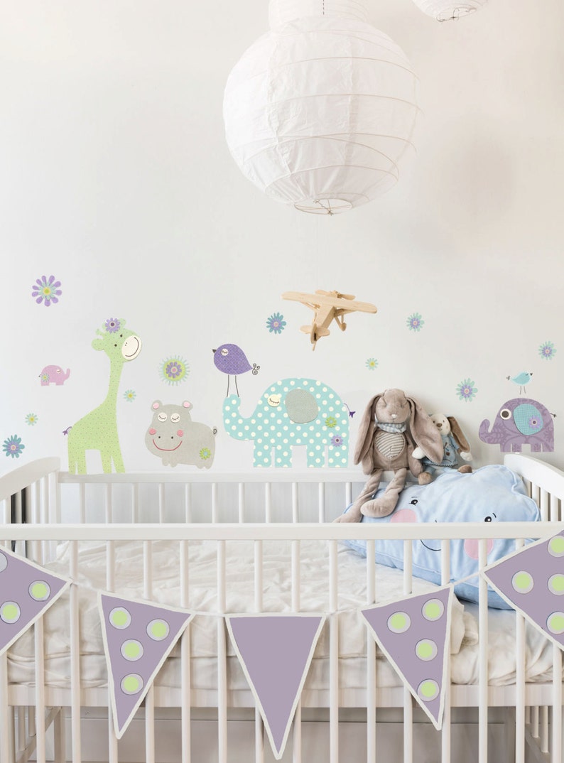 Baby Nursery Wall Decals Baby Girl Room Nursery Art Decor Etsy