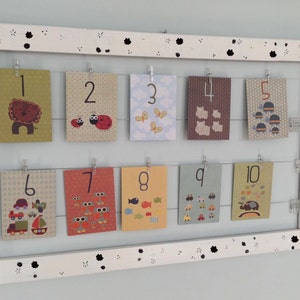 Cartões com números que contam até 10, conjunto de cartões com alfabeto de animais, cartões de parede para berçário, cartões de memória com alfabeto de animais, arte com alfabeto de animais, cartões de 1 a 10