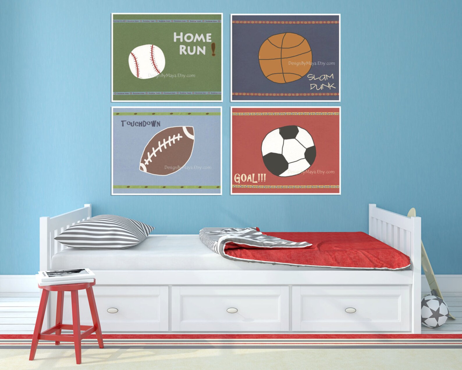 Nursery Decor Art Prints Baby Boy Nursery Sports Nursery Kids Etsy