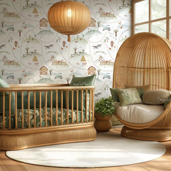 Farm Vintage Wallpaper - Etsy