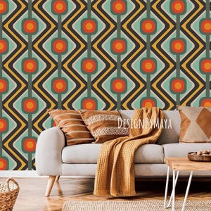 Carta da parati in stile retrò, carta da parati a quadri, carta da parati da studio, stile boho, carta da parati vintage, carta da parati decorativa per cameretta dei bambini in stile fattoria