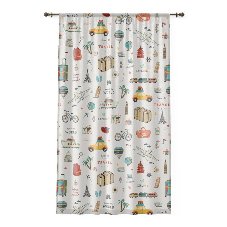 Farm kids room curtain, Boho nursery theme, Window curtain, Adventure theme, All around the world design baby and kid, Barn animals Design #8