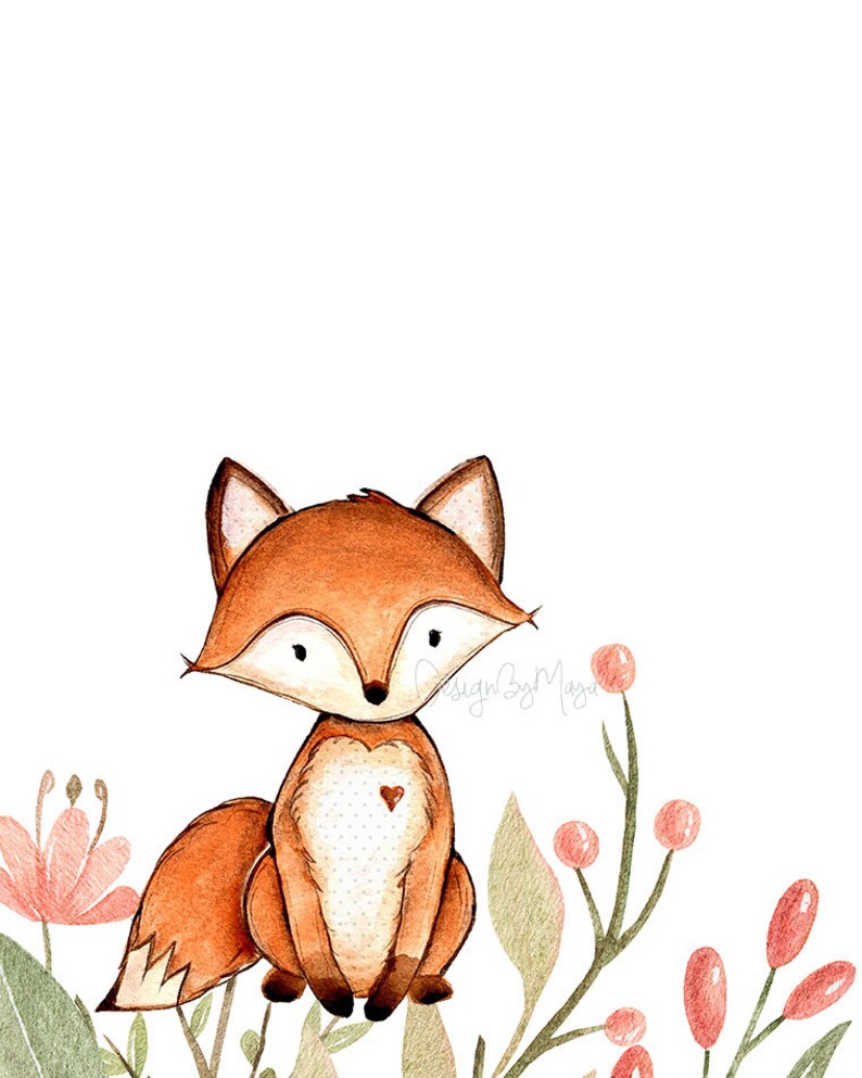 Nursery Print Printable Fox Nursery Decor Woodland Etsy