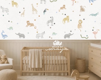 Safari Animals Fabric Wall Decals: Kids Nursery Decor, Jungle Theme Kids Room