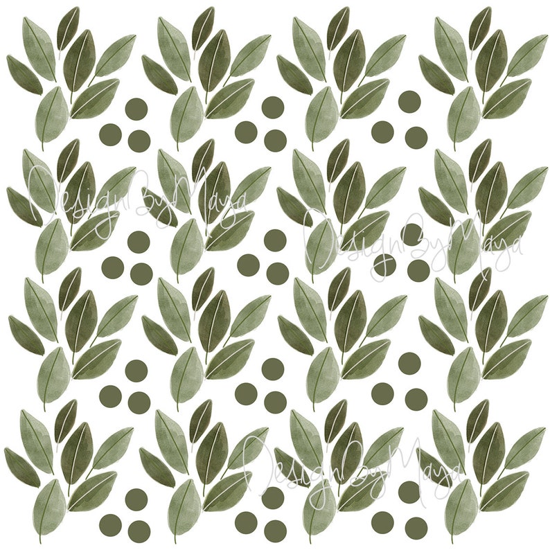 Greenery Decals Botanical Leaf Decor Foliage Wall Stickers Etsy