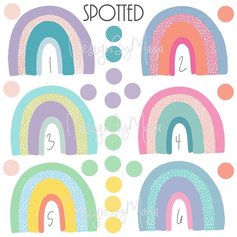 Pastel colors Nursery Decal Watercolor Rainbow art Fabric Etsy