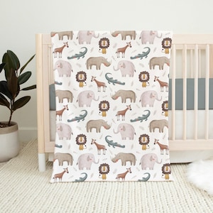 Couverture safari, carte du monde pour chambre d'enfant, couverture pour bébés animaux, literie pour chambre de bébé animaux, couverture partout dans le monde, literie petit explorateur