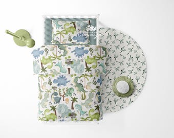 Toddler Bedding Twin Set: Dinosaur, Jungle Safari Animals, Farm, Woodland, Safari, Ocean, Space