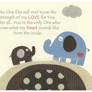 Baby boy nursery art, Nursery print, Baby elephant..no one else..teal, blue, brown and cream, polka dot