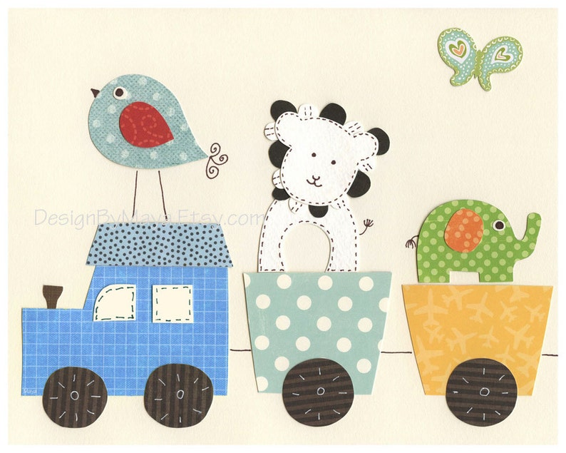 Baby Nursery Art Set of 3 Baby Room Nursery Art Choo Choo Etsy