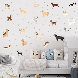 Nursery decals, Dogs decor, Nursery Wall Decals, Dogs Decals, Baby Wall Decor, Kids Decals, puppies Decals, Nursery Decor, Dog wall stickers