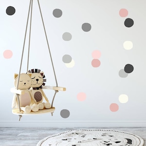 NEW!! Baby Nursery Wall Decals, Gray, Pink, Polka dots, Baby Nursery Wall Decal Kids Wall Decal Modern Nursery Wall Decal, Children room art