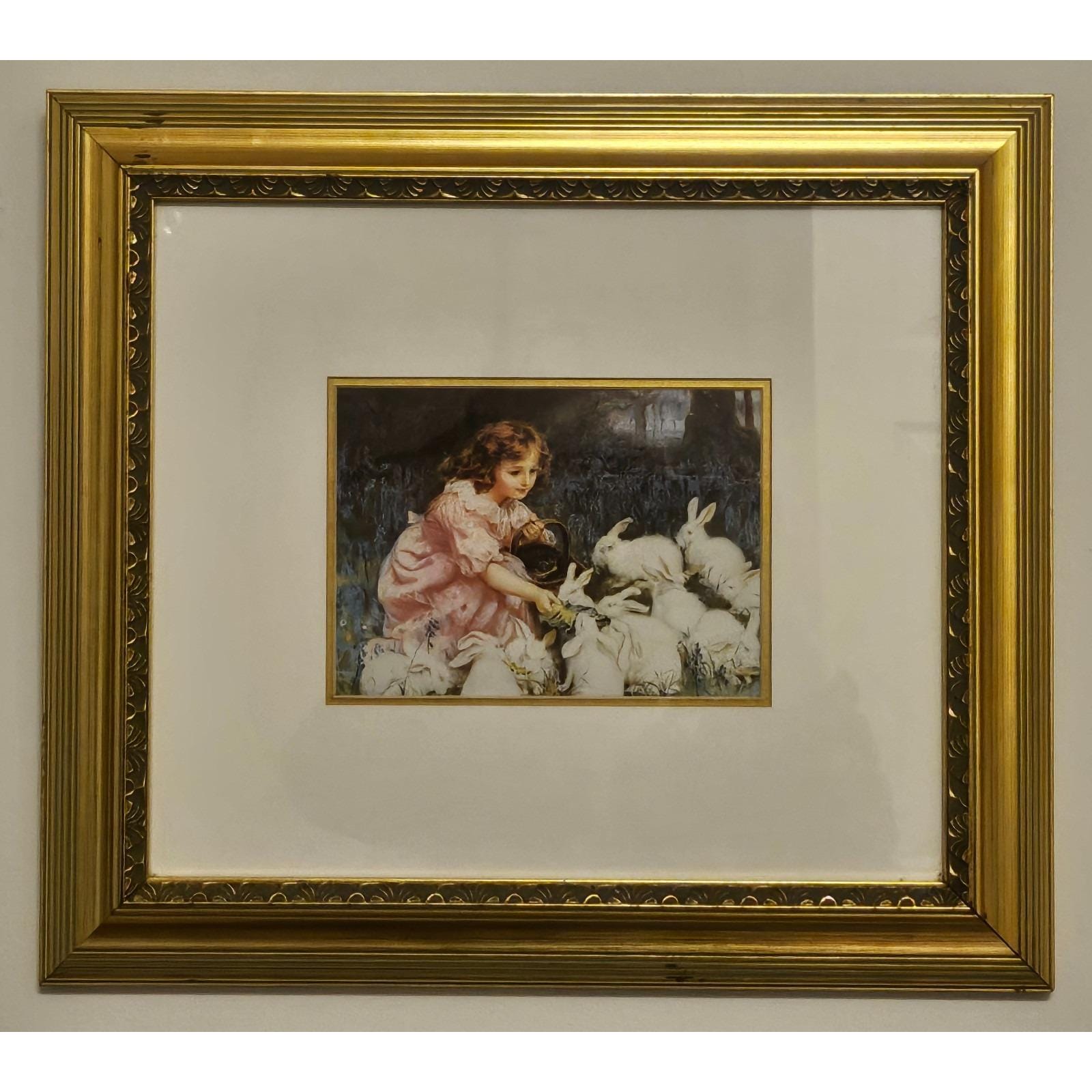 絵画、額縁、フレデリック・モーガン、英国、油彩画家、アンティーク、美術品、複製画 母と子 【6号】 フレデリック・レイトン 【 額縁が選べる 額入り