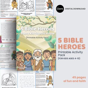 Sunday School Bible Activity Pages for Kids Bible Stories Printable Activity Book for Kids and Family Homeschool Bible Study