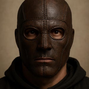 Genuine Brown Leather Face Mask | Medieval Executioner Mask | Gothic Cosplay Hood | Halloween Costume | Horror Steampunk Festival Gear