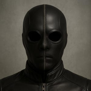 Full Face Black Leather Zipper Mask | Stealth Cosplay Hood | Halloween Horror Costume | Gothic Fetish Gimp Mask | Unisex Latex-Free Headgear