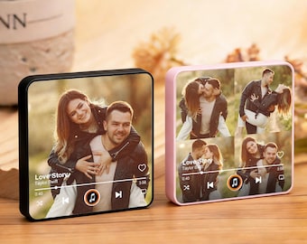 Custom Music Fridge Magnet, Personalized Photo & Music Fridge Magnet, Play Whole Song Music Box, Voicemail Keepsake Mothers Day Gift for Mom