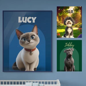 Custom Disney-Cartoon Pet Portrait | Personalized Portraits | Gifts for Birthday, Anniversary & More | Custom Pet Art | Digital and Prints