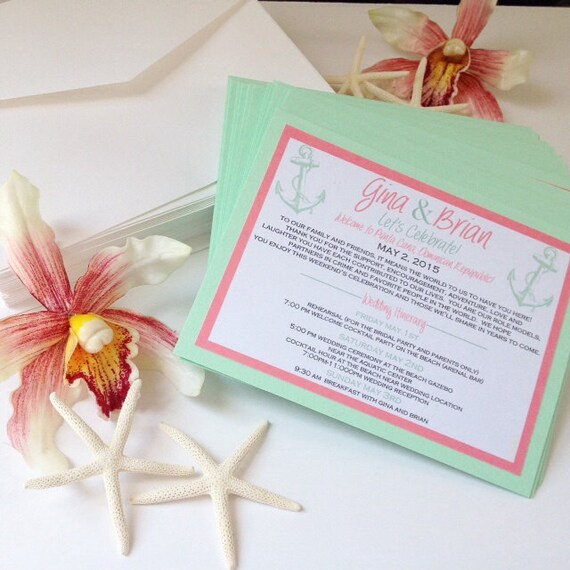 Destination Wedding Invitation Welcome Cards For Destination Etsy