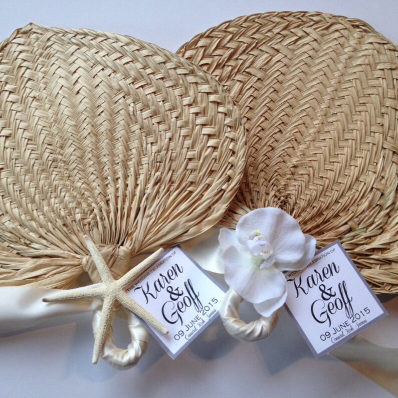 raffia fans wedding