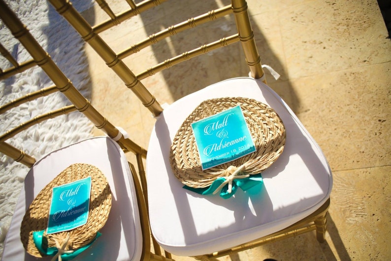 raffia fans wedding