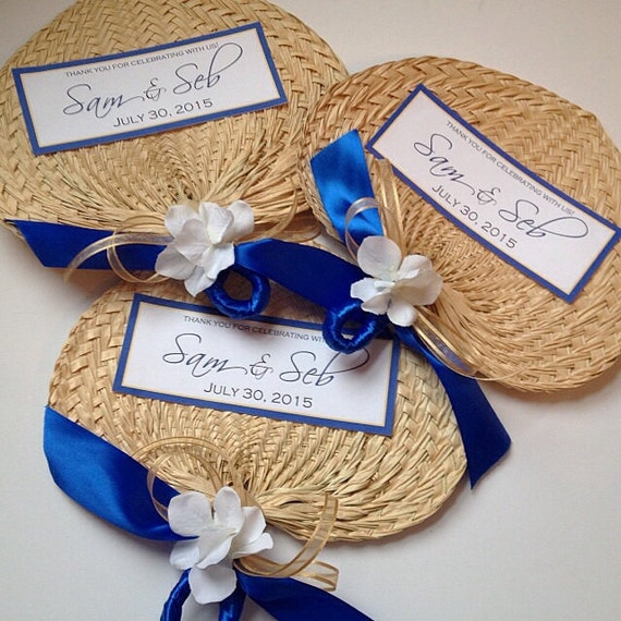 raffia fans wedding