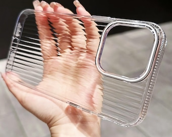 Clear Corrugated Silicone iPhone Case: Wave-Grip, Slim Protective Cover