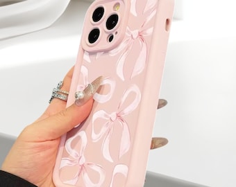 Pink Coquette Bow iPhone Case: Shockproof Silicone Edges