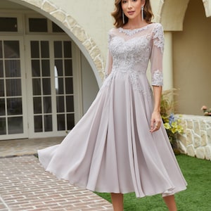 Mother of the Bride Dresses Tea Length Blue - Etsy