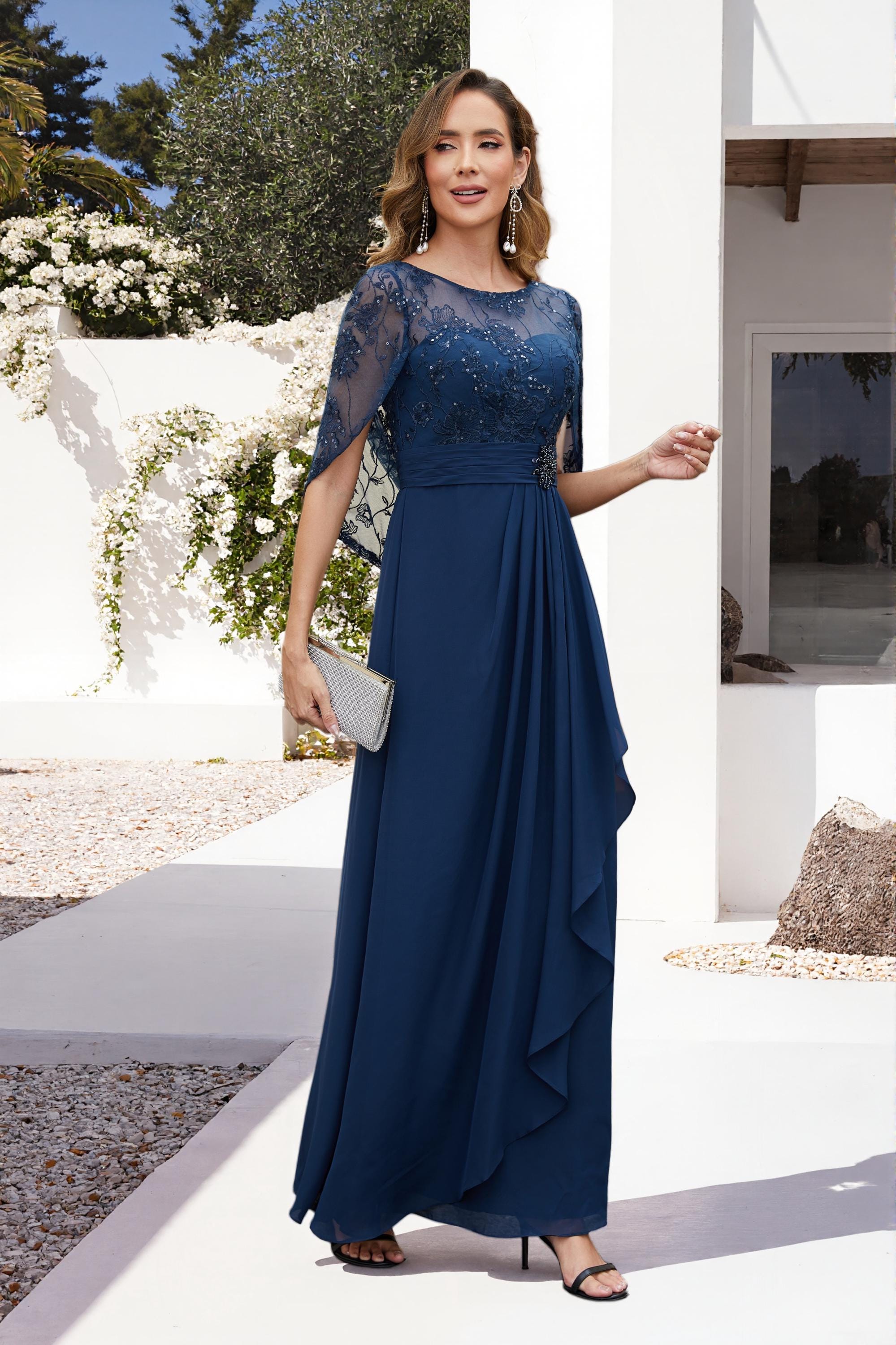 modest bohemian wedding dresses Boho Dress,Destination Wedding Dress,Beach Wedding Dress,Modes sequin outfit creating a soft romantic Size:10/M White Blue Floral Twisted