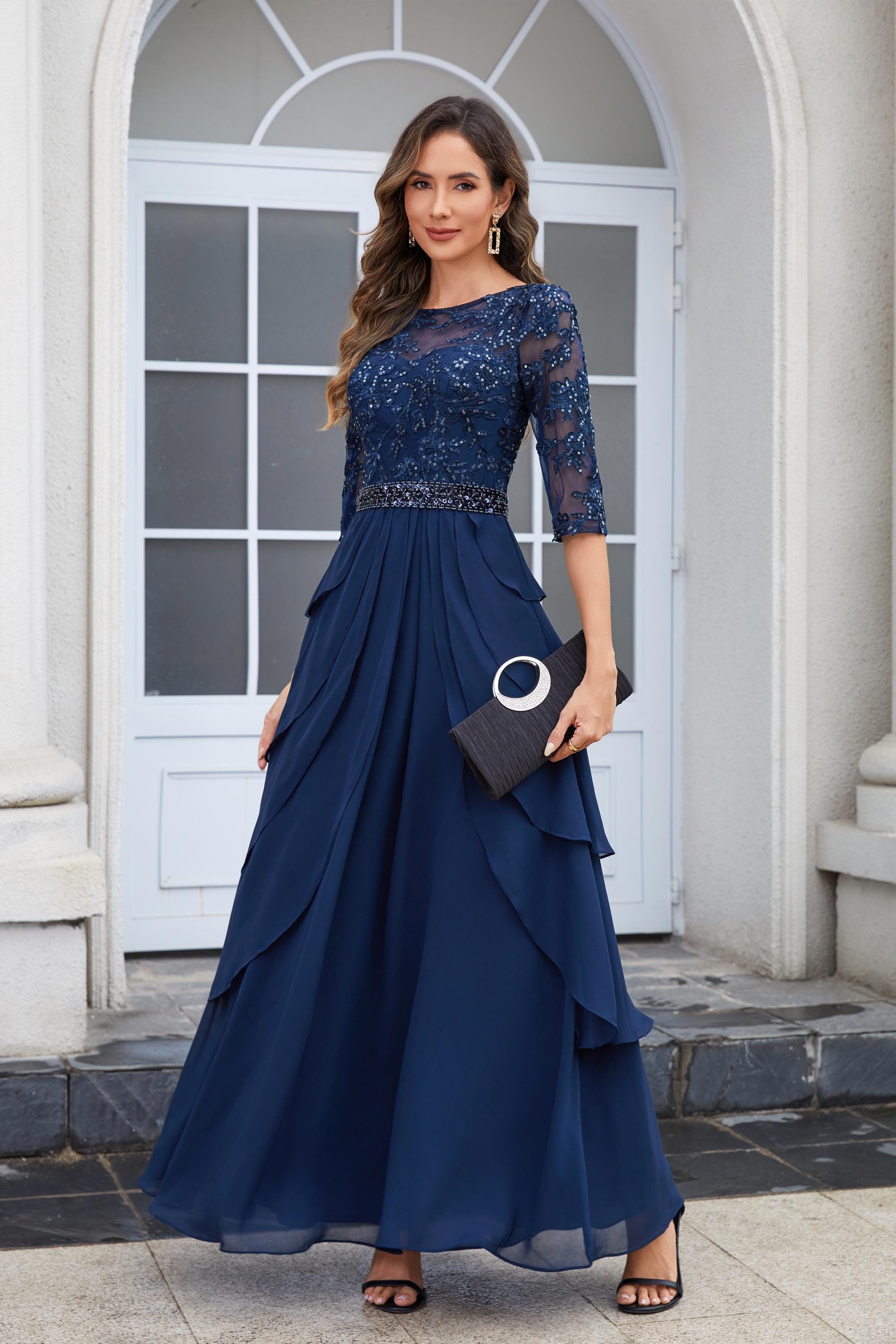 Sequin Chiffon Dress