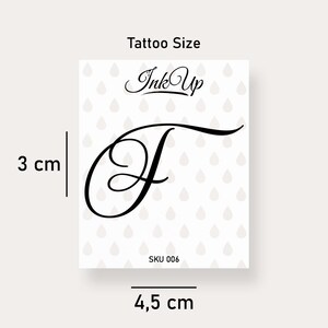Tatuaje de la inicial F | Tatuaje de 2 semanas | Tatuaje semipermanente | Tatuaje temporal natural