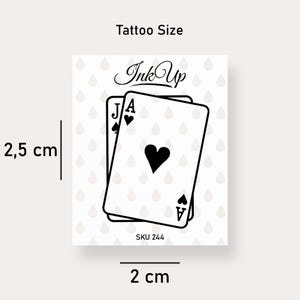 Temporary tattoo playing cards