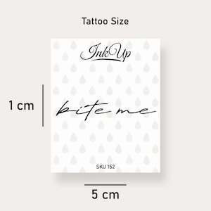 Bite Me Tattoo | Set of 2 | 2-Week Tattoo | Temporary Tattoo