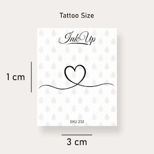 Tatuaje temporal de línea de corazón