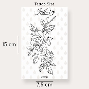 Temporary Tattoo Large Roses