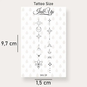 Maan Lotus Tattoo | Set van 2 | 2 Weken Tijdelijke Tattoo | Semi Permanent | Spiritueel Ornament Boho