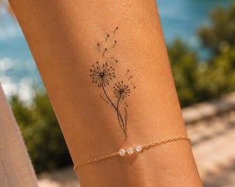 Pusteblume Tattoo | 2 Wochen Tattoo | Temporäres Tattoo