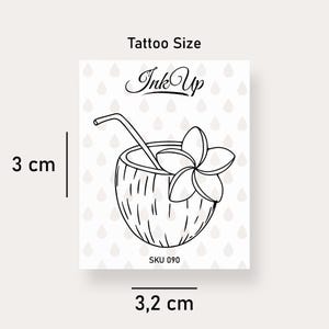Temporary tattoo cocktail in coconut