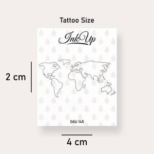 Temporary tattoo world map